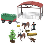 FARM SERVICE - Hrací set farma s traktorom a valníkom 16 ks so svetlami a zvukmi