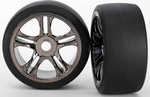 Traxxas колело, джанта Split-Spoke черен хром, гума slick S1 (2) (заден)