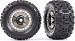 Traxxas koleso 3.8", pneu Sledgehammer, disk čierno chrómovaný s pokrievkou (2)