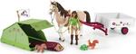Schleich Sarah s koníkom a zvieratkami kempujú