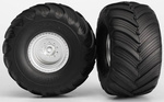 Traxxas kolo 2.0/3.0", disk saténový chróm, pneu Terra Groove (pár)