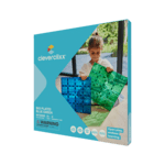 Cleverclixx – Jeu de construction magnétique – Grandes plaques bleu vert – 2 pcs