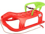 Műanyag szánkó háttámlával Baby Mix SNOW STAR piros