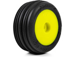 Pro-Line ruota con pneumatico Edge anteriore / Step Pin posteriore, disco giallo, Hex 7mm (4): Losi 