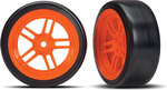 Traxxas koleso 1.9", disk split-spoke oranžový, pneu Drift (2) (predné)
