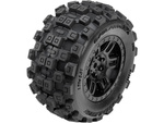 Pro-Line ruota 1:16, pneumatico Badlands, cerchio nero H12mm (2): Arrma Mini Kraton