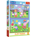 Trefl Puzzle 2x24 Peppa Wutz / Peppa auf dem Spielplatz