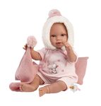 Llorens 63802 NEW BORN - muñeca bebé realista con sonidos y cuerpo de tela suave