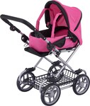 Poussette profonde pour enfant - rose/noir