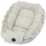 Cuib EKO pentru bebeluș din bumbac cu volănaș Light Beige 50x85cm