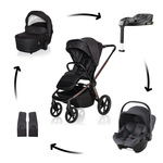 Kolica Move Cross 5X + autosjedalica Baby-Safe Core + baza Baby-Safe Core, Quartz Black
