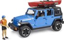Bruder 2529 Jeep Wrangler Rubicon con kayak e figura