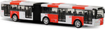 Kovový kĺbový autobus PID Praha červený 18 cm