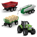 FARM SERVICE - SET Traktor s třemi valníky se světly a zvuky