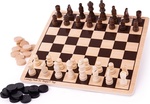 Bigjigs Toys Drevený šach a dáma