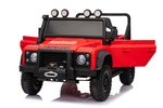 Elektrické autíčko Land Rover Defender 110 SVX 12V, červené, 4X4 pohon, LED svetlá, predné
