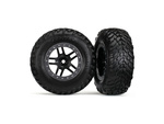 Traxxas koleso 2.2/3.0", disk SCT Split-Spoke čierny-saténový, pneu SCT (2)