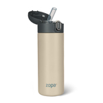 Termoska na tekutiny so slamkou 400 ml, Cookie beige