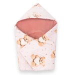 Zateplená zavinovačka do autosedačky New Baby Love Teddy Bear pink