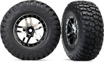 Traxxas rueda 2.2/3.0", llanta SCT Split-Spoke cromo negro, neumático KM2 (2)