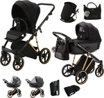 ADAMEX Kombikinderwagen Belissa Special Edition Schwarz/Gold