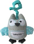 Edukačná hrajúca plyšová hračka s klipom Baby Mix sova mätová