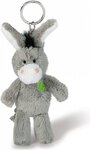 NICI kľúčenka Oslík 10cm so zeleným štvorlístkom