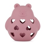 PETITE&amp;MARS Hračka silikónová s hrkálkou Bear Basil Dusty Rose 0m+