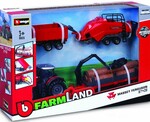 Bburago 10cm Farm tractor Gift Set - Massey Ferguson 8740S with 3 trailers