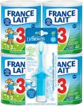France Lait 3 so železom + DHA od 1 roka 4x400g + Dr. Brown’s Zubná kefka Sloník