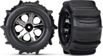 Traxxas kolo 2.8", disk All-Star čierny chróm, pneu Paddle (2)