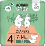 Moomin Baby 4 Maxi 7–14 kg (42 ks), eko plienky