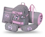 BAAGL SET 5 Skate Kuromi Grey: Rucksack, Federmäppchen, Sporttasche, Gürteltasche, Notebookhülle