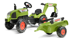 Falk Tractor de pedales Claas Arion 410 con excavadora y remolque