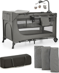 KINDERKRAFT Postieľka cestovná Joy 2 s doplňky Dark grey