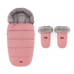 PETITE&amp;MARS Ensemble de chancelière d'hiver Comfy 4 en 1 + gants pour poussette Fjora Old Rose