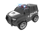 Auto policejné na na zotrvačník s efektami čierne 22,5 cm