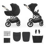 KINDERKRAFT Kočík kombinovaný 2v1 Prime 3 Venezian Black