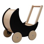 Drevený kočík, chodítko pre deti 2v1 Montessori Baby Mix čierny
