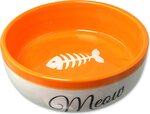Miska Magic Cat keramická biela/oranžová Meow 13,4x4cm, 170ml
