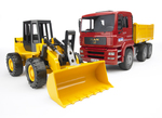 BRUDER 02752 MAN TGA volquete con cargador frontal FR130