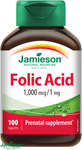 Jamieson folna kiselina 1000 mcg 100 tableta