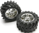 Traxxas bicykel 3.8", disk Split Spoke H14 strieborný, pneu Maxx Chevron (pár)