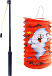 Lampión Halloween 15 cm so svietiacim prútikom 39 cm oranžový