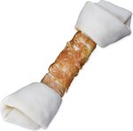 Pochúťka Trixie DentaFun byvolia koža obalená kuracím mäsom, kosť 25cm 220g