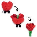 FLIPETZ 2v1 Cœur en peluche / rose - rouge