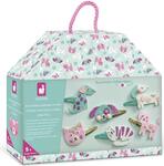 Janod Atelier Kit Créatif Fabrication de Bijoux Barrettes Animaux 6 pcs dans une valise