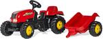 Rollytoys Rolly Kid Trettraktor mit Abstellgleis - rot