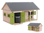 Kids Globe Farming Pferdestall aus Holz 34x21x19,5cm 1:32 grün in Schachtel