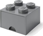 LEGO® škatla za shranjevanje 4 - s predalom temno siva 250 x 250 x 180 mm